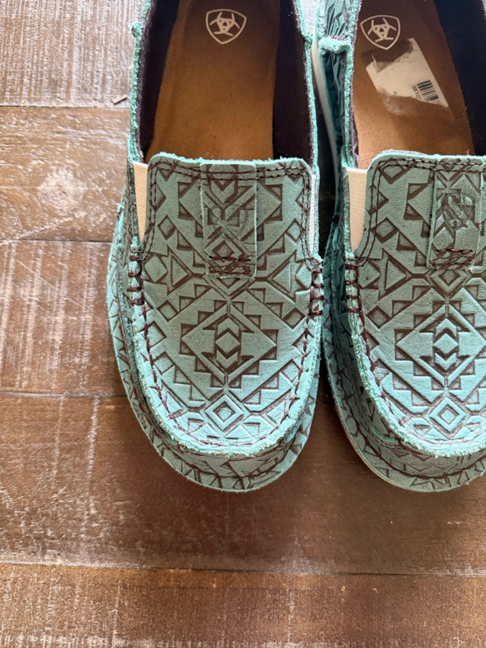 Ariat women’s Teal Geometric Slip-On Loafers - Picture 4 of 5